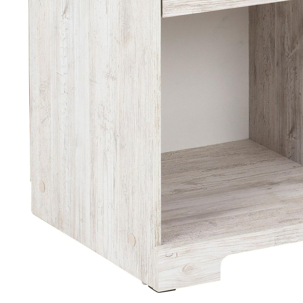 Ashley Shawburn 1-Drawer Nightstand in Whitewash and Charcoal Gray, , large