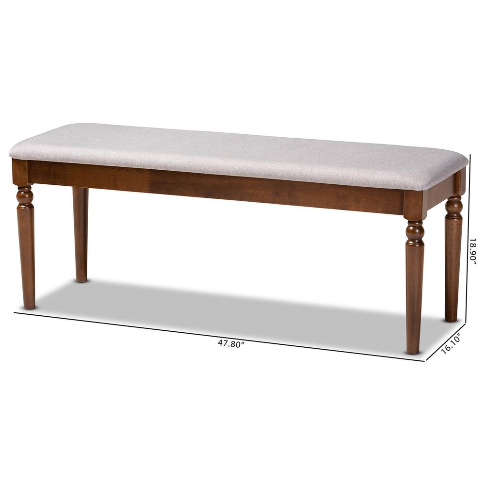 Baxton Studio Giovanni Dining Bench in Walnut Brown, , large