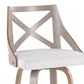 LumiSource Charlotte Swivel Bar Stool with Cream Fabric Upholstery in Light Grey and Black (Set of 2), , large