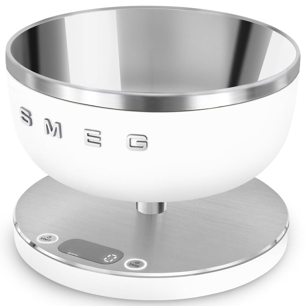 SMEG Collezione Kitchen Scale in White and Polished Chrome, , large