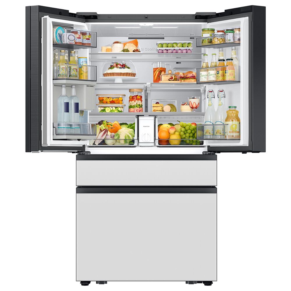 Samsung 22.5 Cu. Ft. Bespoke Counter Depth 4-Door French Door Refrigerator with AI Family Hub+ AI Vision Inside in White Glass, , large