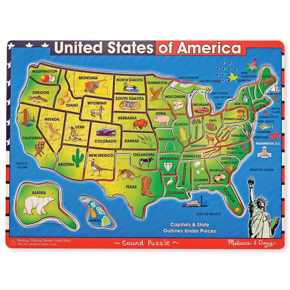 Melissa &amp; Doug 40-Piece United States of America Sound Puzzle Set, , large