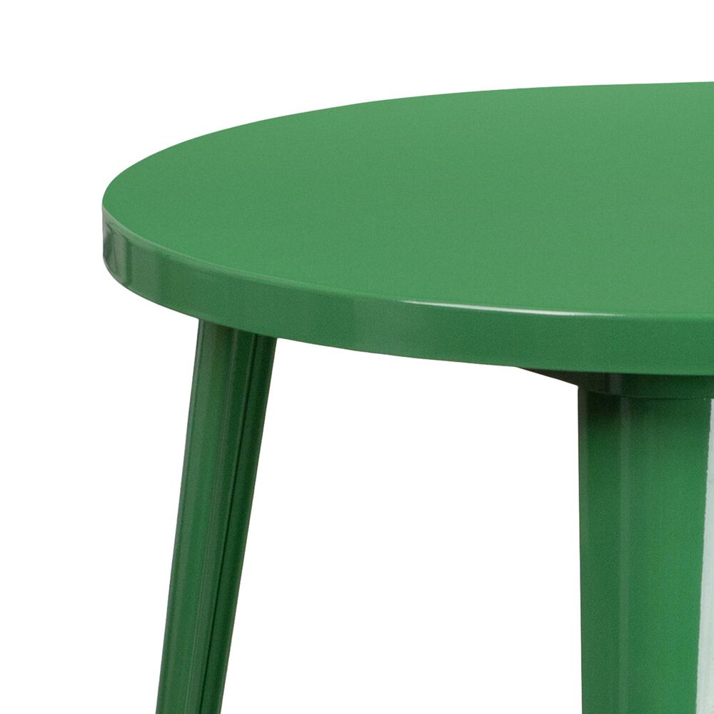 Flash Furniture 5-Piece Round Metal Table Bistro Set in Green, , large