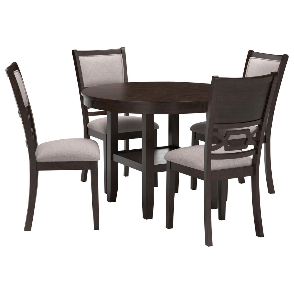 Ashley Langwest 5-Piece Round Dining Set in Cherry Brown, , large