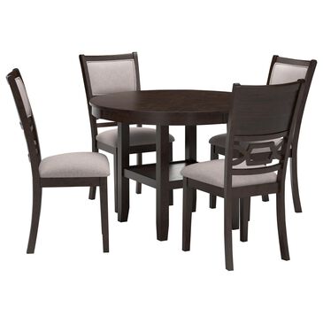 Ashley Langwest 5-Piece Round Dining Set in Cherry Brown, , large