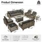 HOMLUX 11-Piece Patio Conversation Set with LED Coffee Table in Black, , large