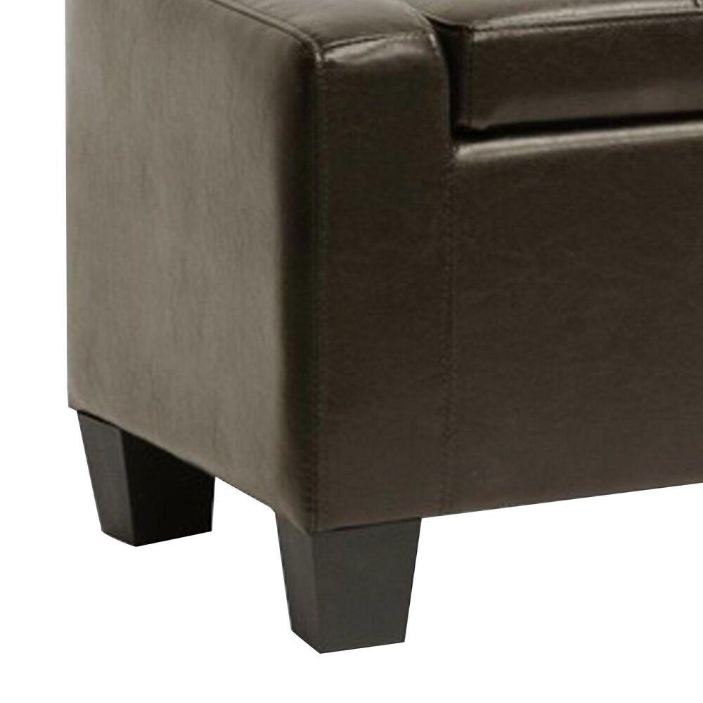 Baxton Studio Manchester Storage Ottoman in Dark Brown, , large
