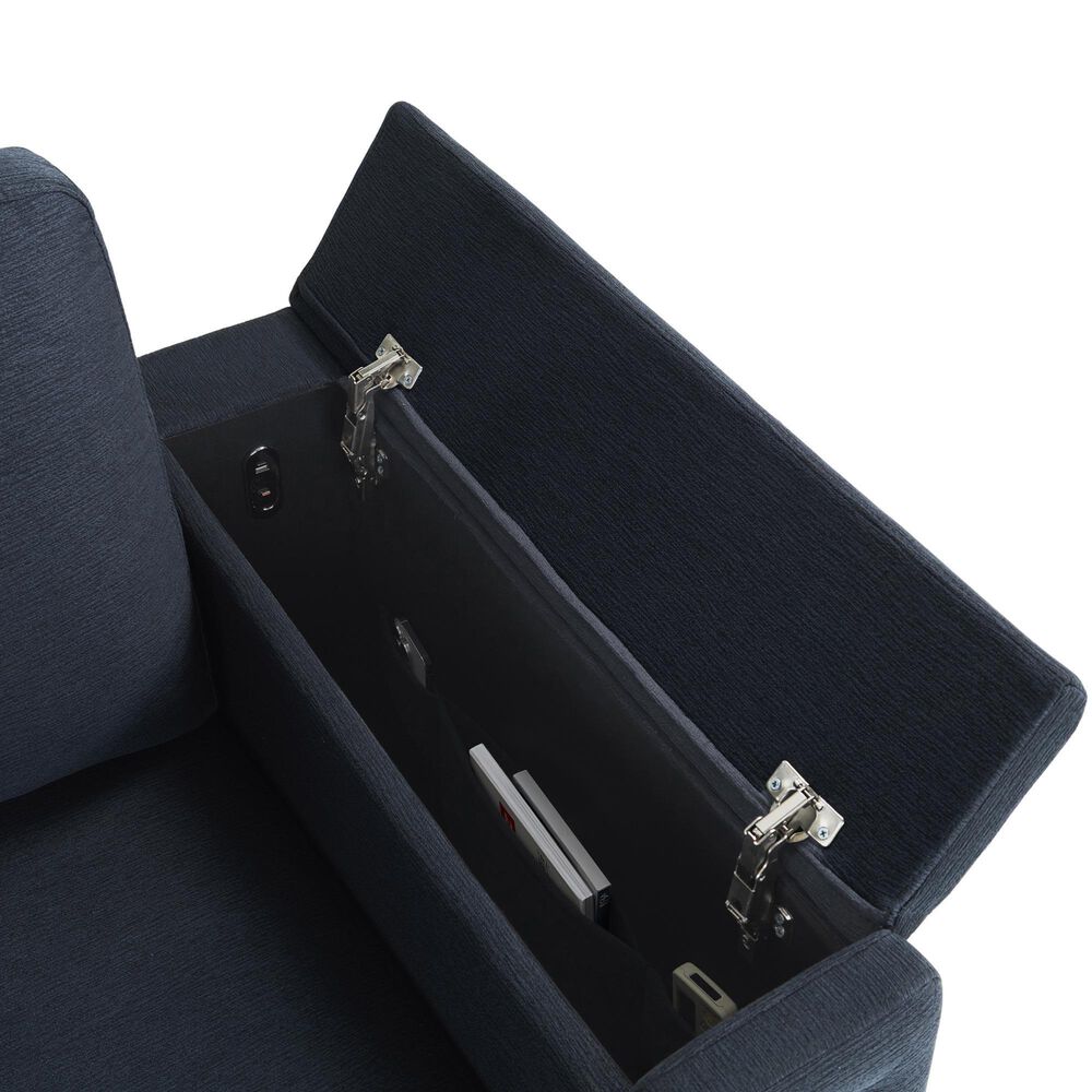 Lifestyle Solutions Riles Stationary Storage Sofa in Navy Blue, , large