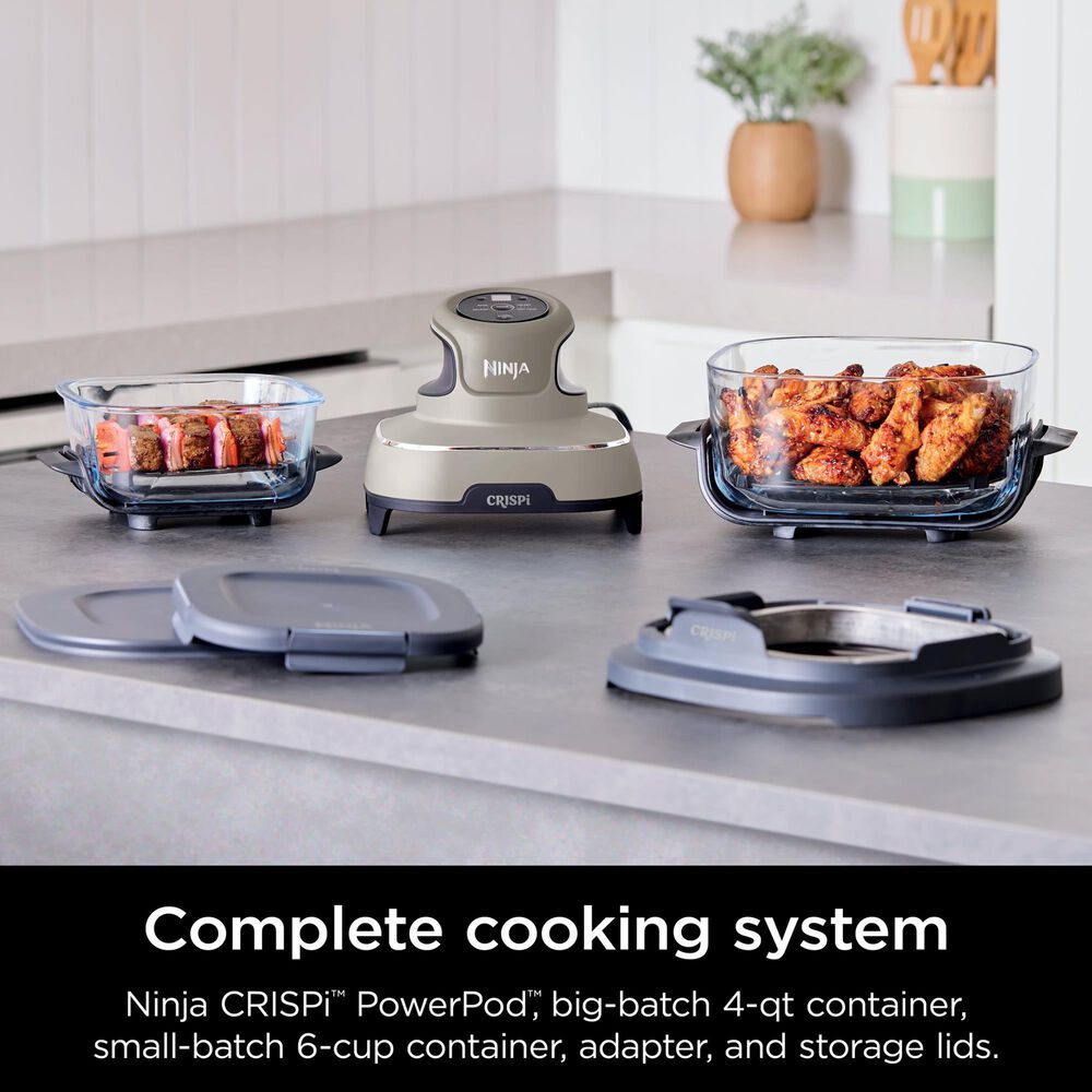 Ninja Crispi 4-In-1 Portable Glass Air Fryer Cooking System in Stone, , large