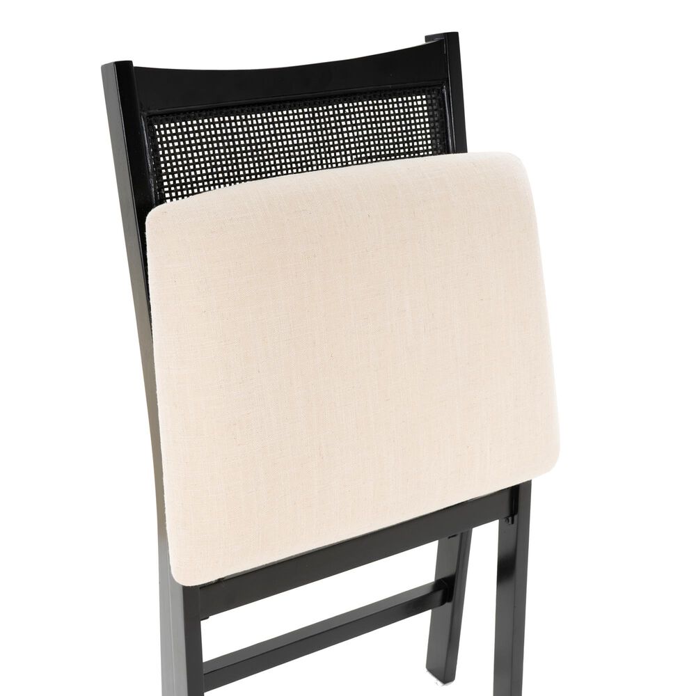 Linon Home Decor Bauer Cane Folding Side Chair in Black, , large
