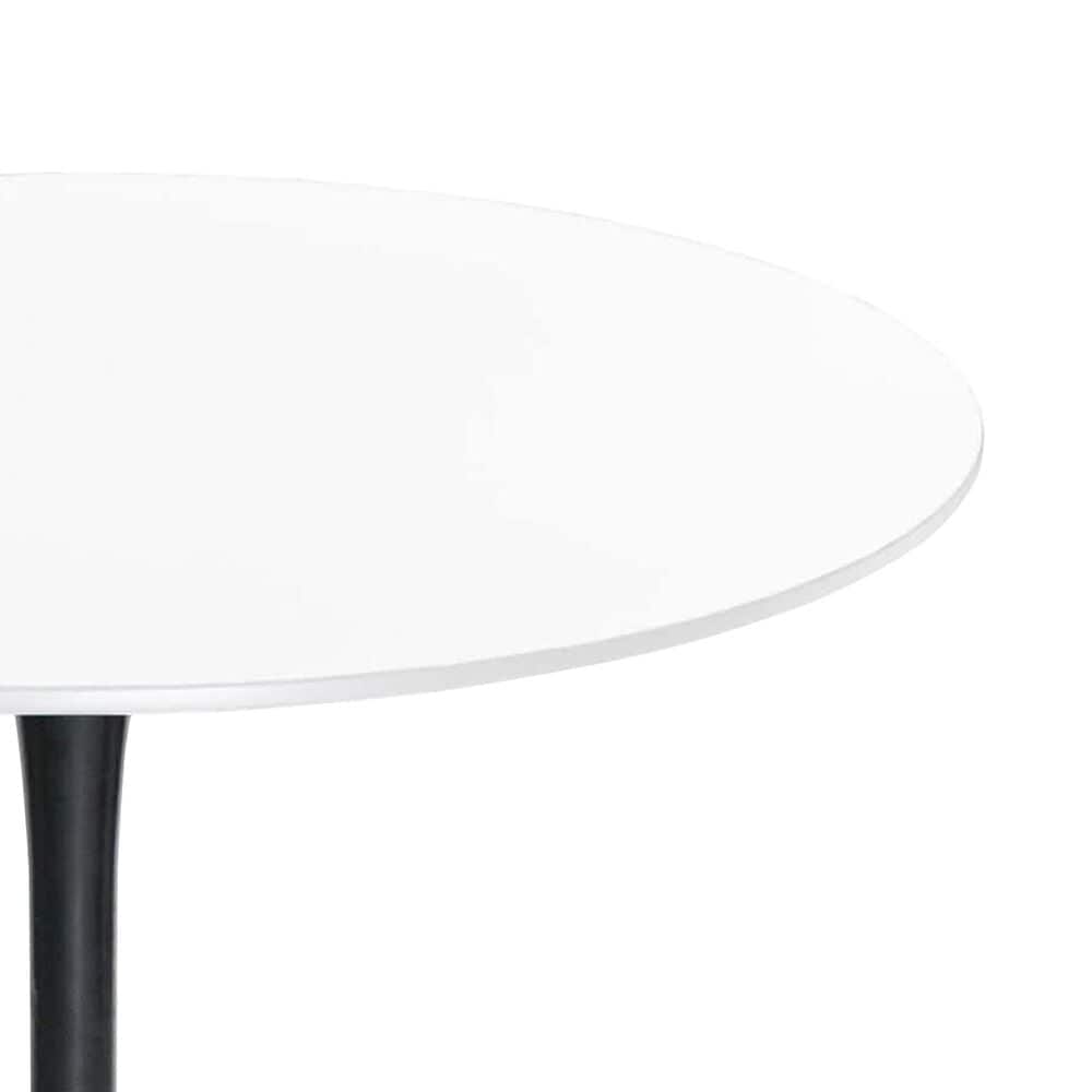 Leisuremod LeisureMod Bristol Mid-Century Modern Round Dining Table with Wood Top and Iron Pedestal Base with Gloss Finish for Kitchen and Dining Room, , large