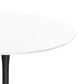 Leisuremod LeisureMod Bristol Mid-Century Modern Round Dining Table with Wood Top and Iron Pedestal Base with Gloss Finish for Kitchen and Dining Room, , large