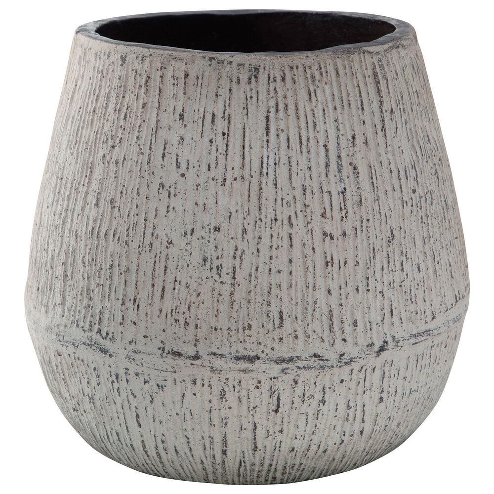 Ashley Claymount 10" Vase in Distressed White and Brown, , large