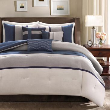 Hampton Park Palisades 7-Piece California King Comforter Set in Blue, , large
