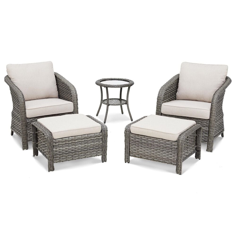 Sunwell Garden 5-Piece Patio Conversational Set in Beige, , large