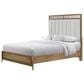 Sterling Timber Elure King Upholstered and Strap Panel Bed with 2 Nightstands in Latte, , large