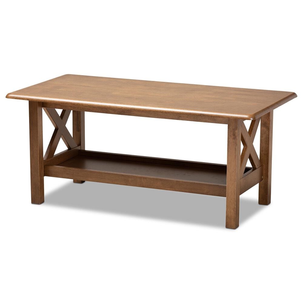 Baxton Studio Reese Coffee Table in Walnut Brown, , large