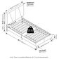 HOMLUX Lucy Twin Platform Bed Frame in Glacier, , large