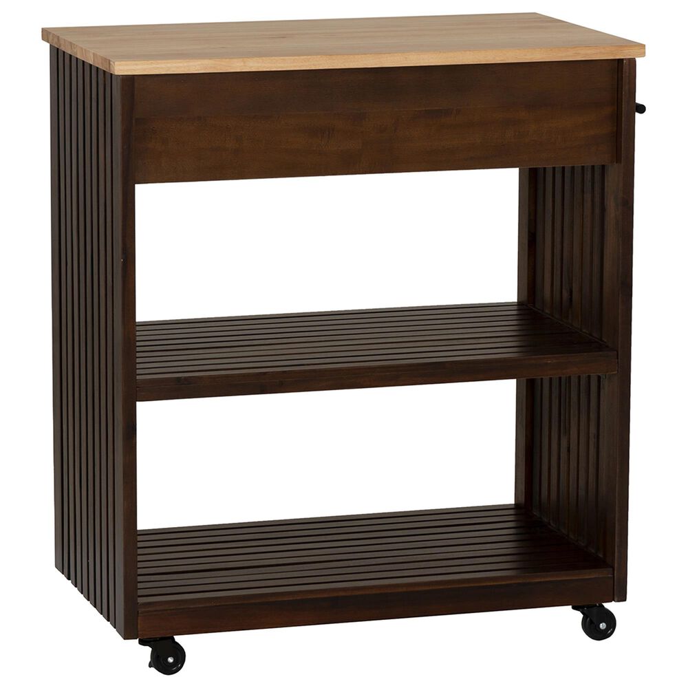 Linden Boulevard Giovanna Kitchen Cart in Brown and Natural, , large