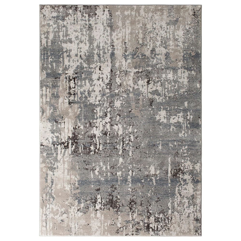 Central Oriental Clearwater Fion 5" x 8" Grey and Beige Area Rug, , large