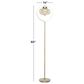 Maple and Jade 65" Floor Lamp in Gold, , large