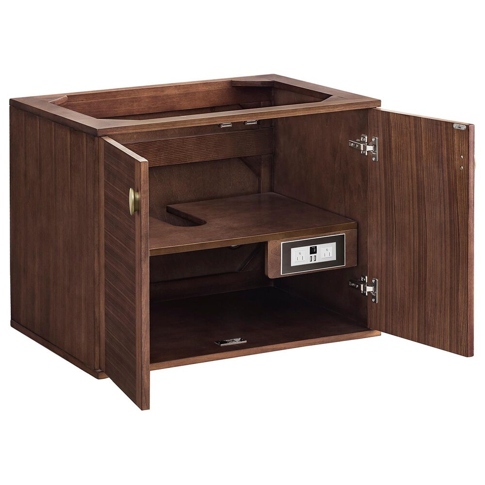 James Martin Vanities Amberly 30&quot; Single Bathroom Vanity in Mid-Century Walnut with 3 cm Parisien Bleu Quartz Top and Rectangular Sink, , large