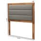 Baxton Studio Dexter Twin Panel Headboard with Dark Grey Fabric in Walnut Brown, , large