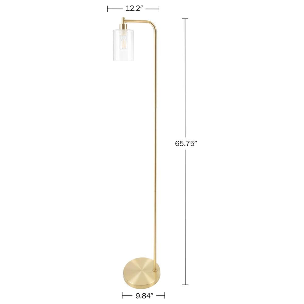Timberlake 65" Modern Floor Lamp with LED Edison Bulb in Gold, , large