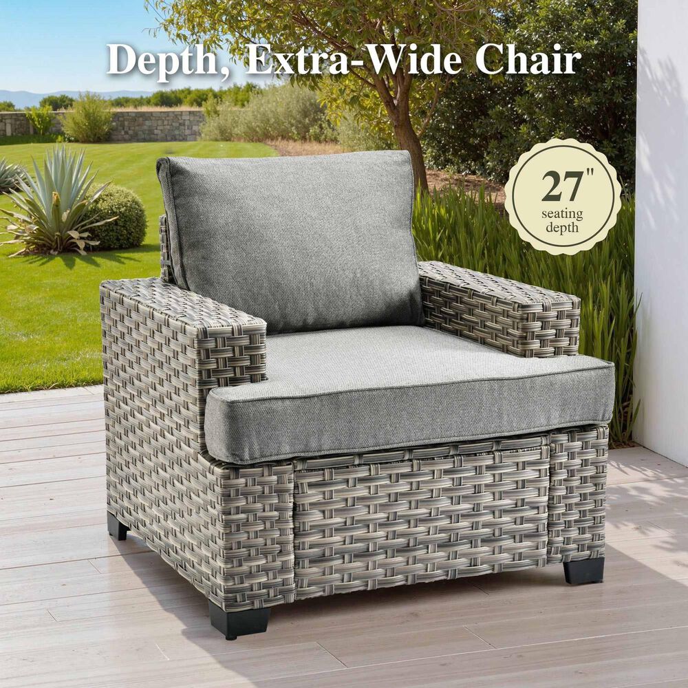 HOMLUX 7-Piece Modular Patio  Conversation Set in Dark Gray, , large