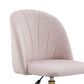 Linon Home Decor Adalynn Swivel Desk Chair with Blush Pink Cushion in Gold, , large