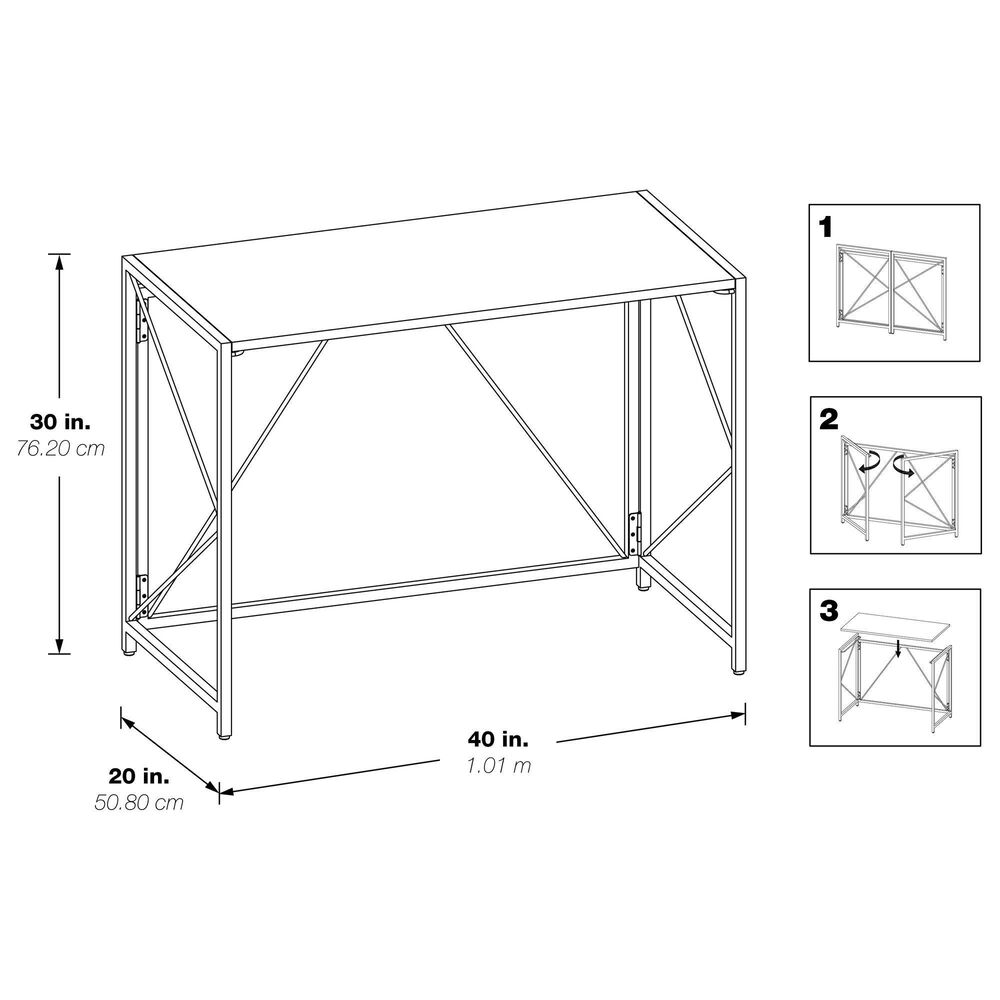 Valor Living Ravel Tool-Less Folding Desk in River Oak and White, , large