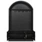 HOMLUX Farmhouse Fabric Arched Top Hall Tree with 5 Metal Hooks and Adjustable Shelves in Black, , large
