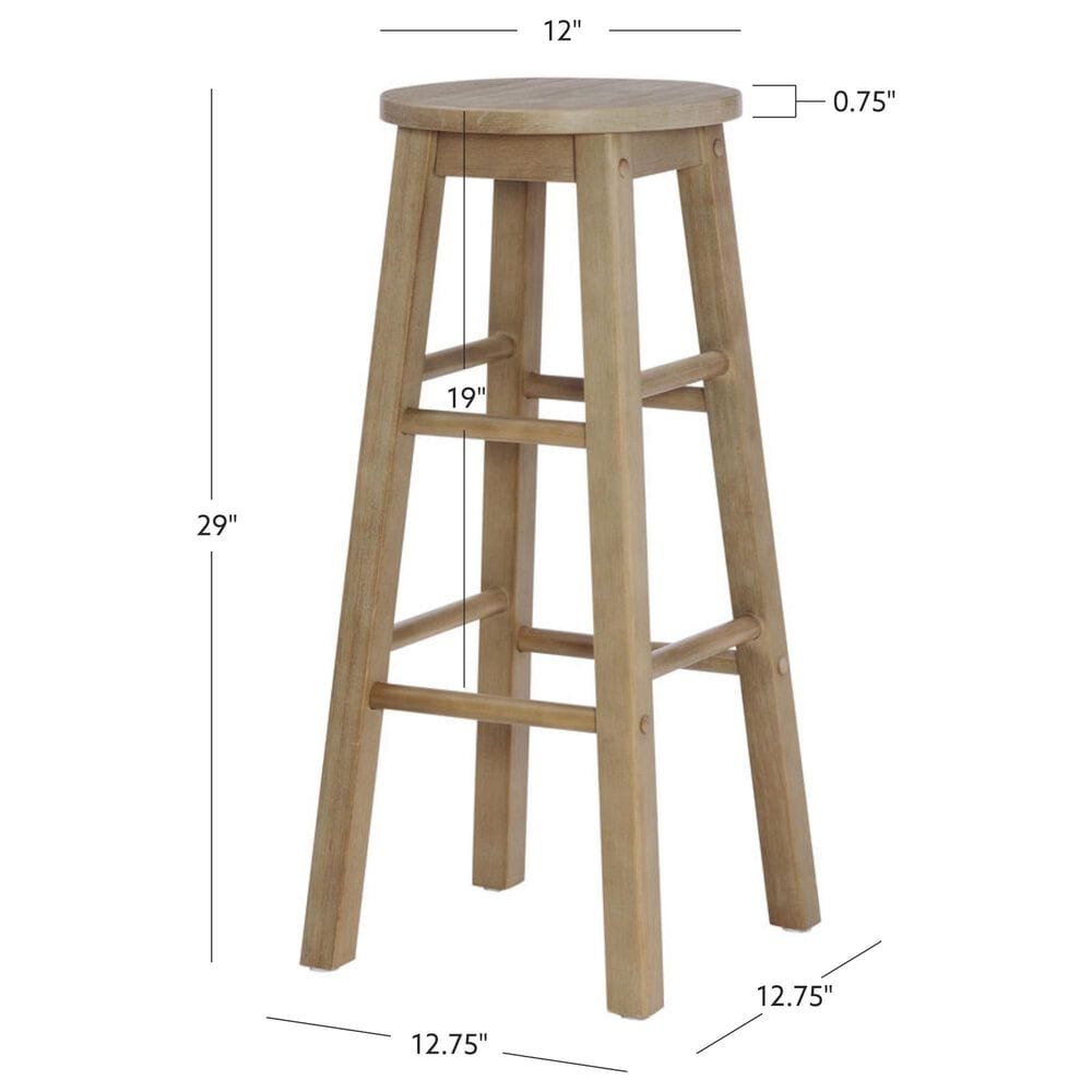 Linon Home Decor Abby 29" Bar Stool in Grey Wash, , large