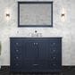 Lexora Home Dukes 48" Single Bathroom Vanity in Dark Grey with 2 cm White Carrara Marble Top, Rectangular Sink and 46" Mirror, , large