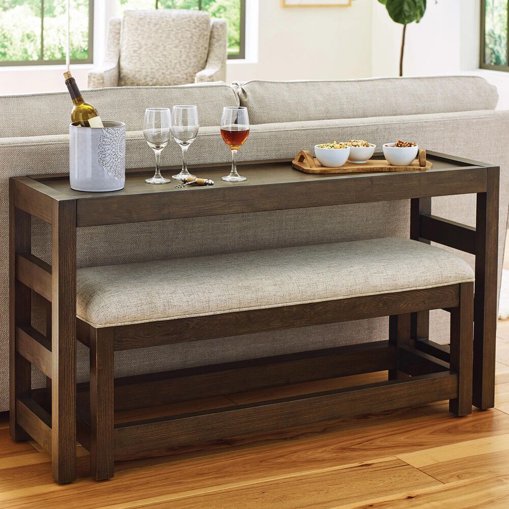 Hammary Nyles Rectangular Console Table and Bench in Hot Cocoa, , large
