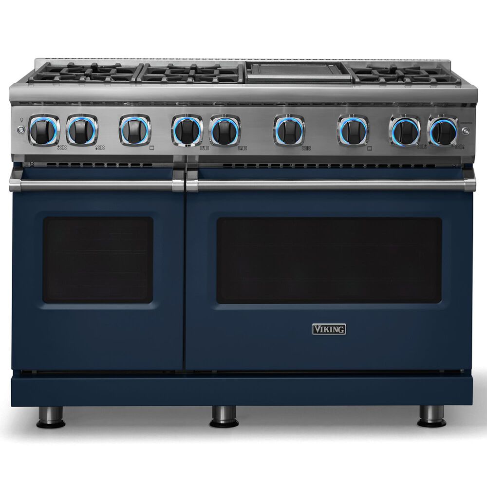Viking Range 7 Series 48" Sealed Burner Gas Range in Slate Blue, , large