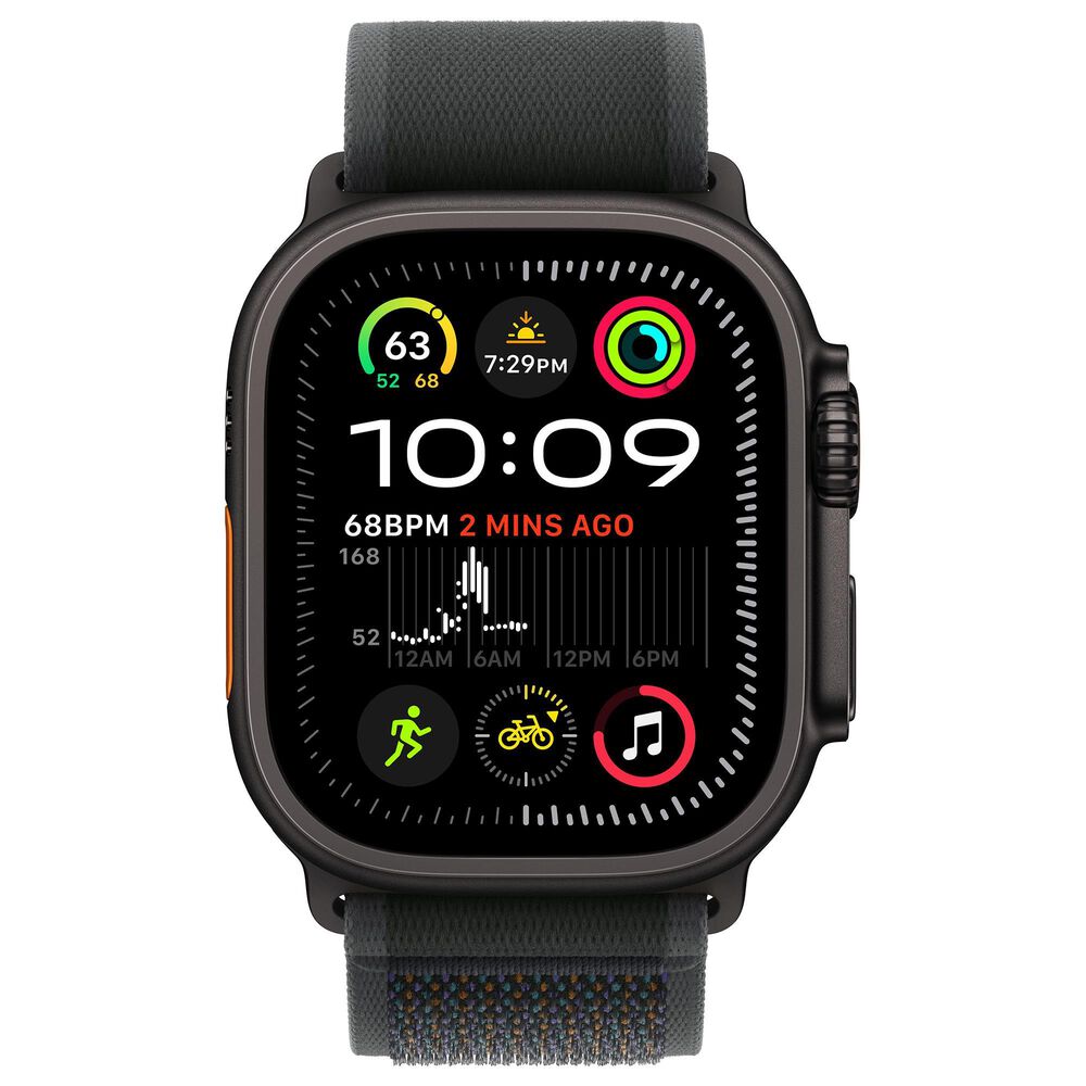 Apple Watch Ultra 2 GPS + Cellular 49mm Black Titanium Case with Black Trail Loop - M/L, , large