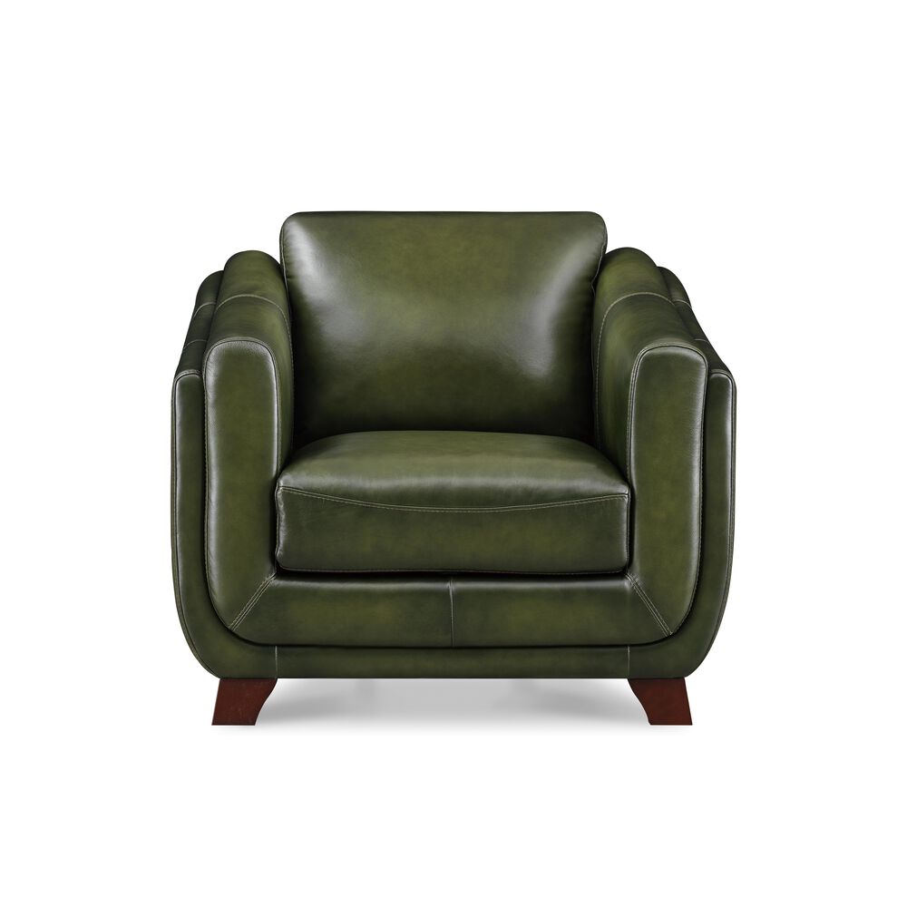 Hydeline Fremont Leather Accent Chair in Forrest, , large