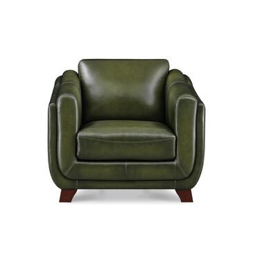 Hydeline Fremont Leather Accent Chair in Forrest, , large