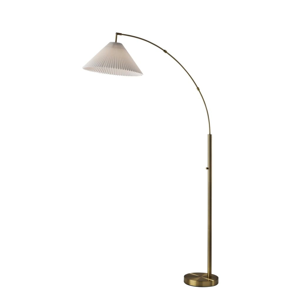 Adesso Delaney Arc Lamp in White and Gold, , large