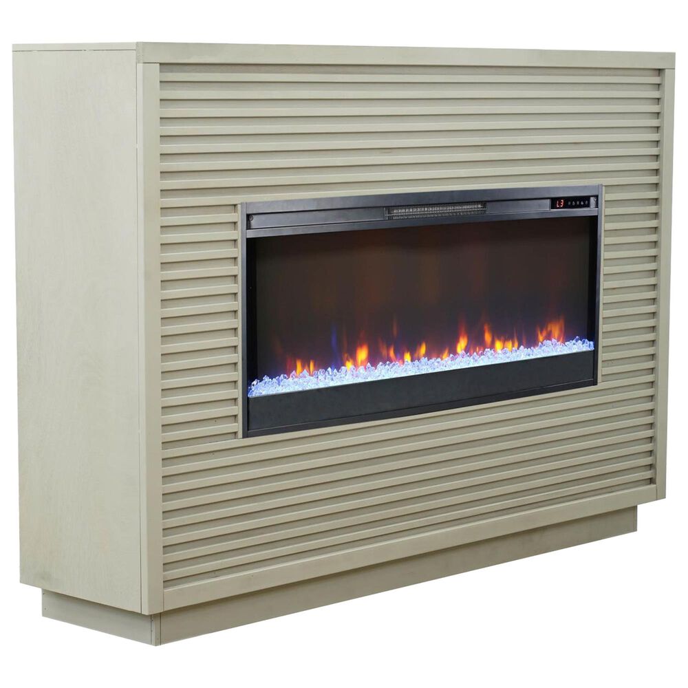 Legends Home Stardust Fireplace Mantel with Fireplace Insert in Sandstone, , large