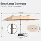HOMLUX 15" Outdoor Market Umbrella with Sandbags Base in Khaki, , large