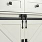 HOMLUX 54" Kitchen Island with Sliding Barn Door in White, , large