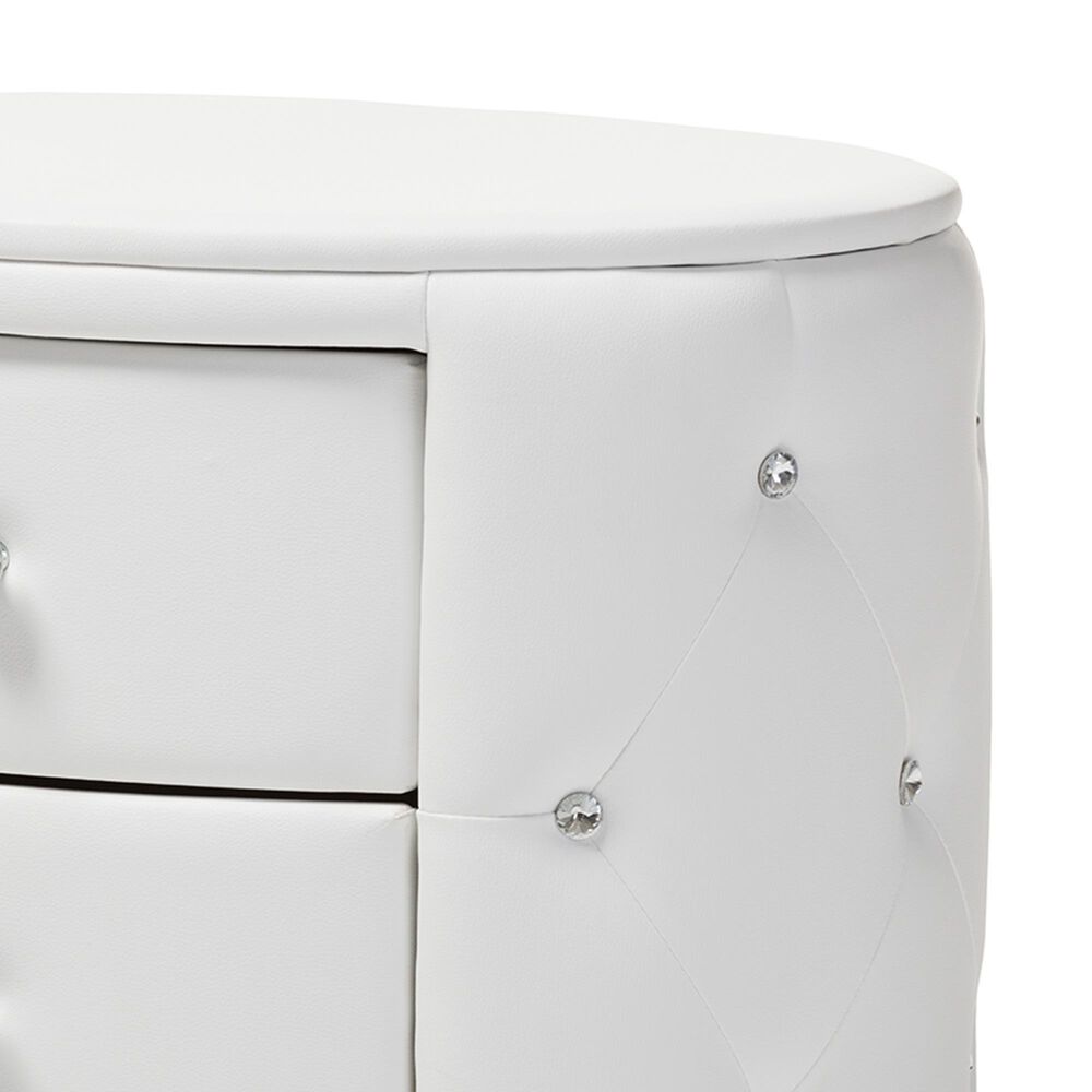 Baxton Studio Davina 2-Drawer Nightstand in White, , large