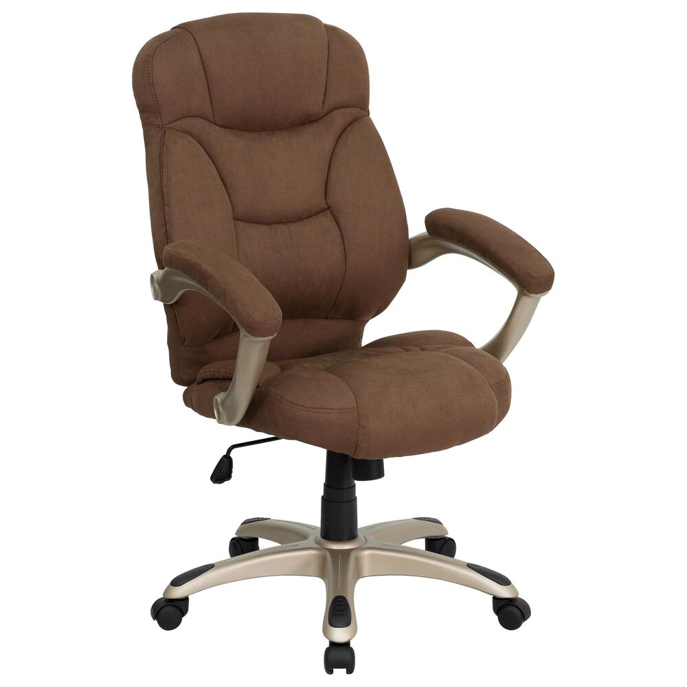 Flash Furniture Executive Swivel Chair in Brown and Gold, , large