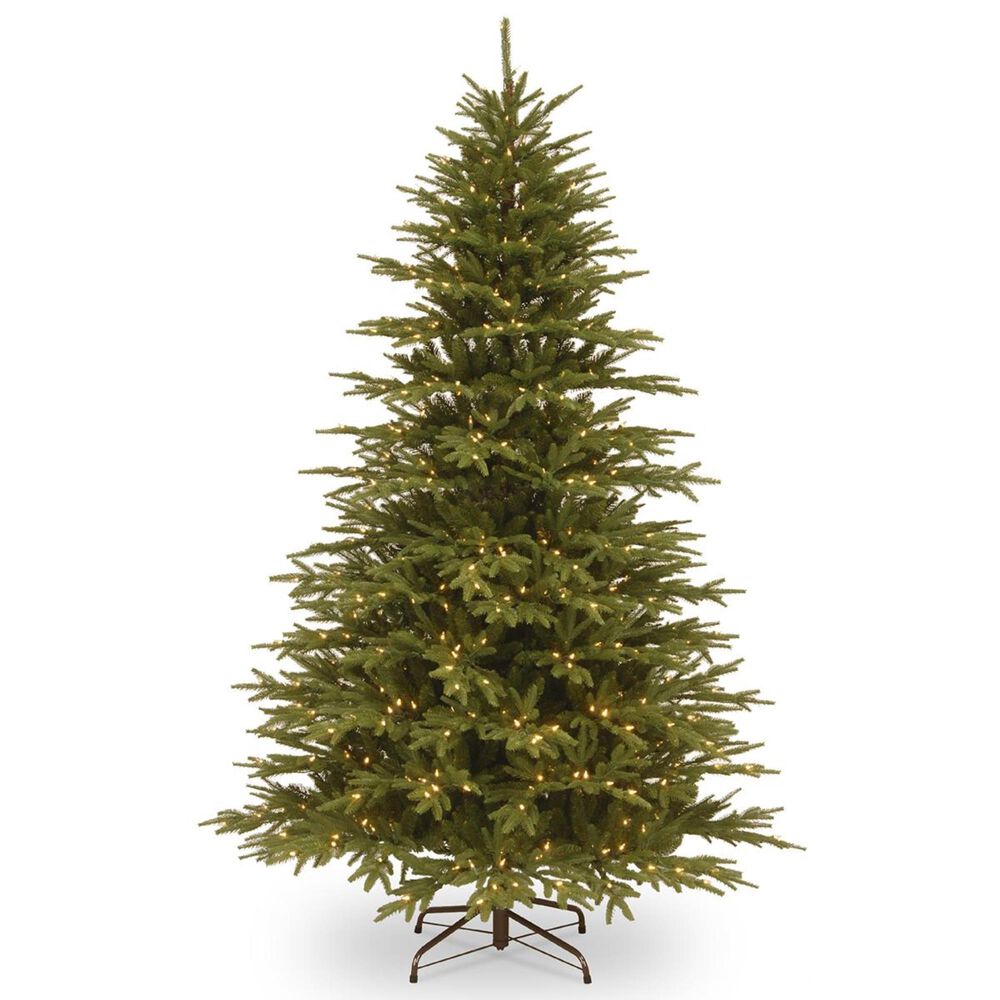 National Tree 7.5" Feel Real Monterey Fir Hinged Tree with 800 White Lights, , large
