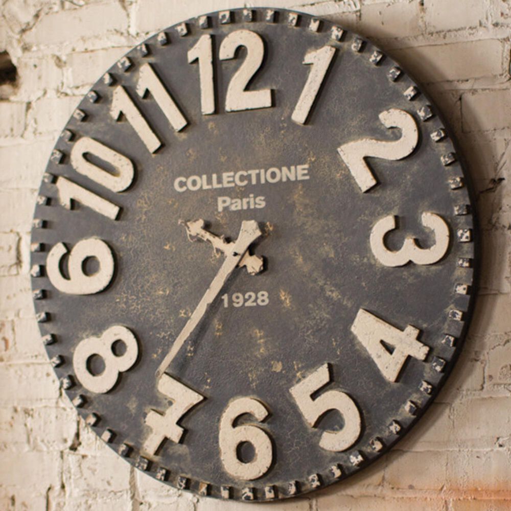 Kalalou Wall Clock in Black and White, , large