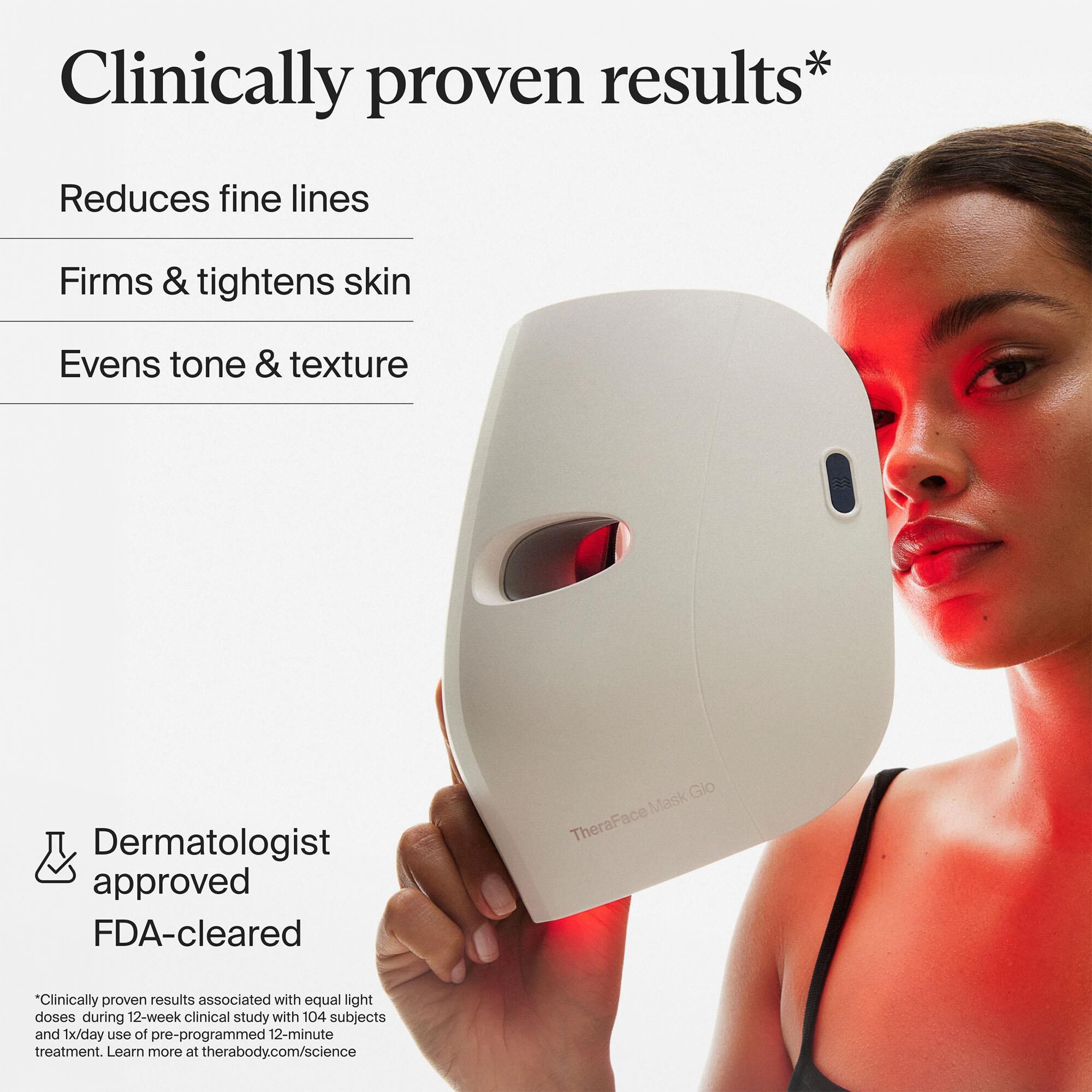 Therabody TheraFace Mask Glo Clinically Proven LED Skincare Mask