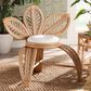 Baxton Studio Gresham Accent Chair with Natural Brown Rattan in White, , large