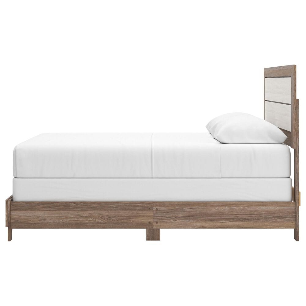 Ashley Sharnari 3-Piece Queen Bedroom Set in Warm Gray, Brown and Antique White Laminate, , large